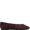 CLARKS WOMENS BEFANA BOW LEATHER FLATS - BROWN
